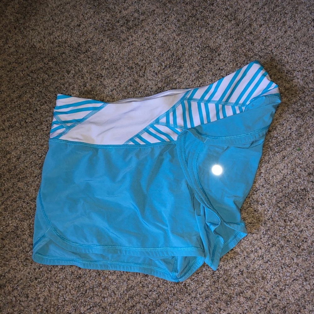 **RARE** Blue and White  LULULEMON speedy shorts